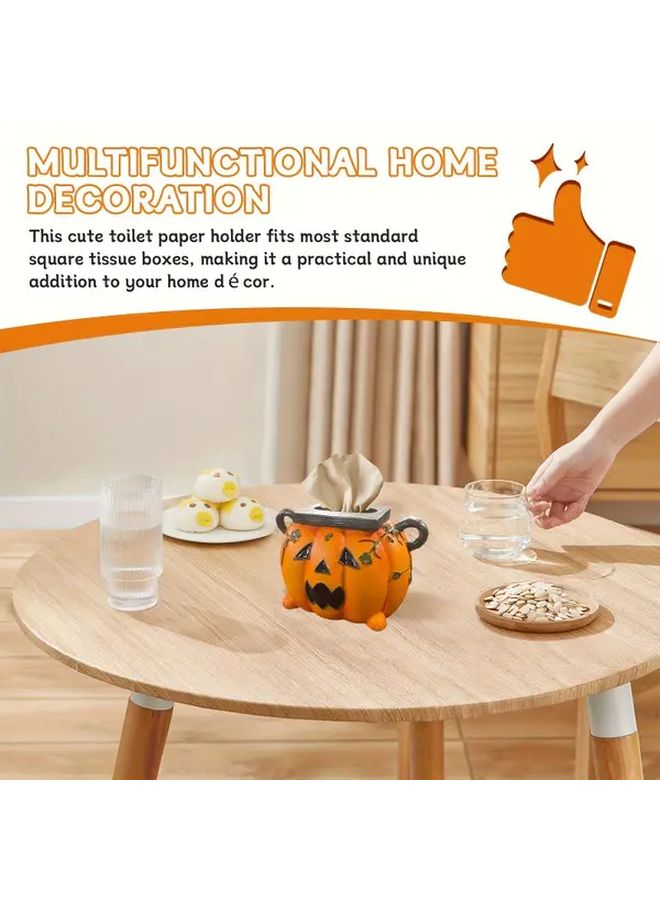 Orange Pumpkin Paper Towel Holder Dispenser Halloween Fall Home Decor Kitchen Bathroom - Image 5